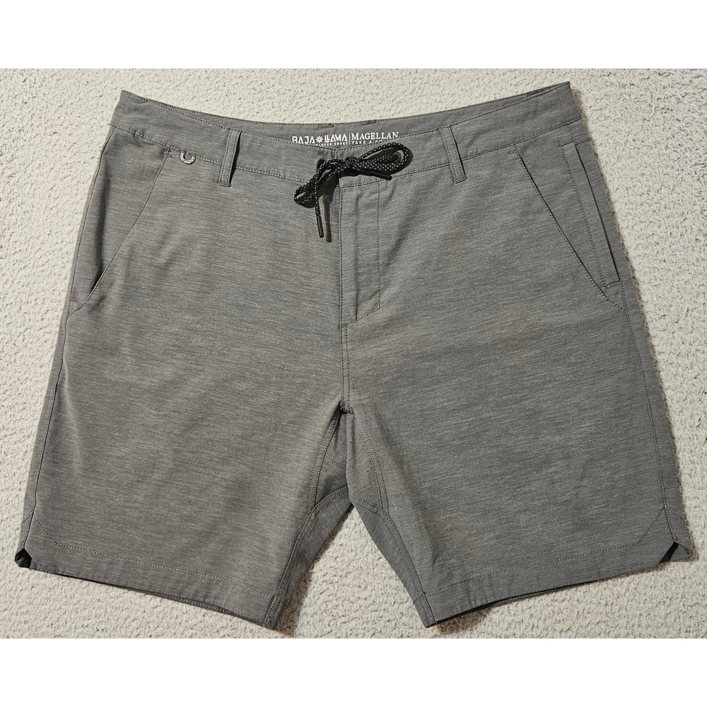 Baja Llama Men's Magellan Explorer Gray Stretch Active Shorts Sz 36 x 9